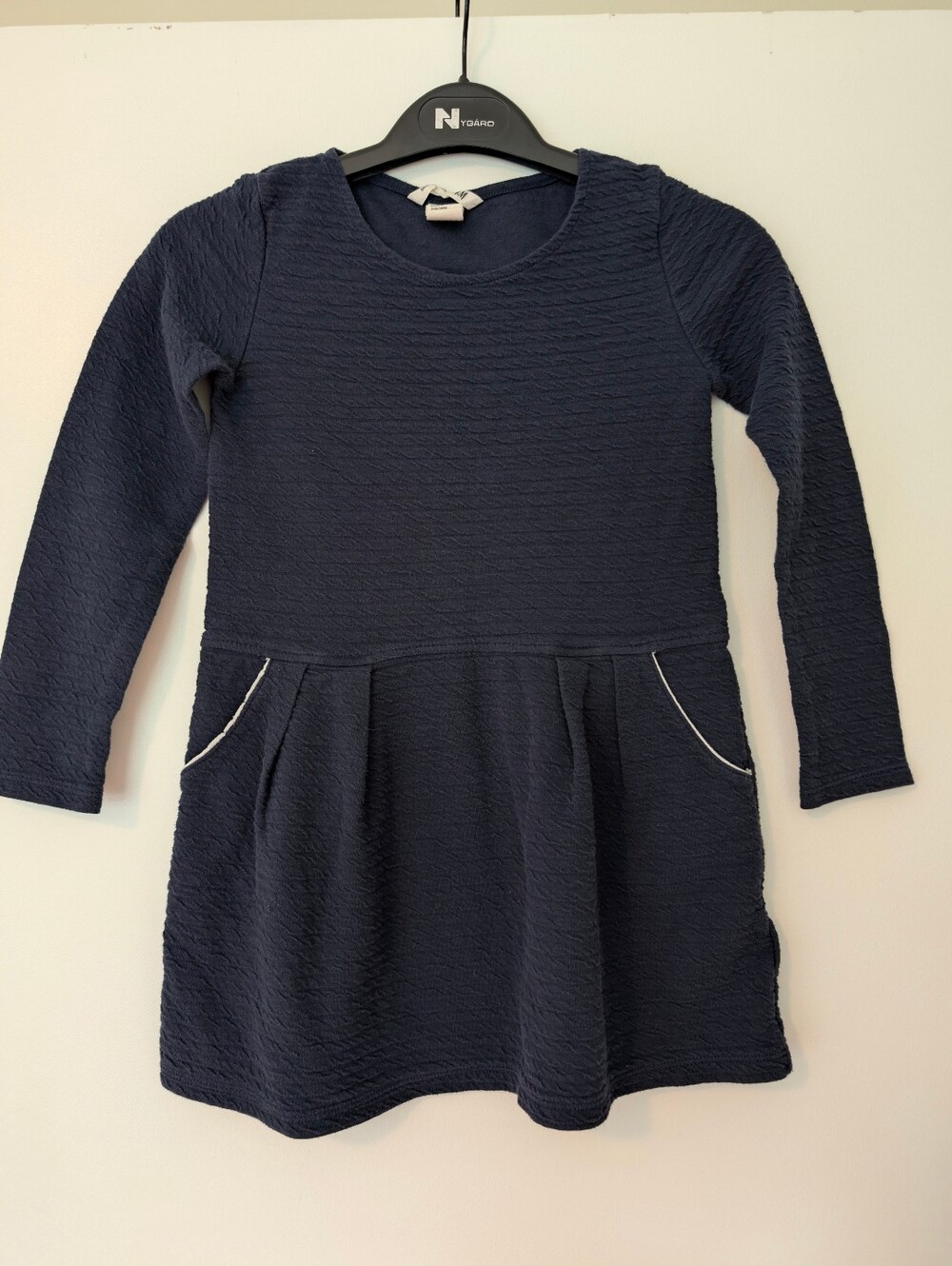 H&M Girls' Navy Long-Sleeve Pocket Dress